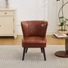 Loungesessel Braun Echtleder Top-Grain Mit 45° Steppung Massivholz Kautschukholz 150 kg Tragkraft Bild 5