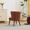 Loungesessel Braun Echtleder Top-Grain Mit 45° Steppung Massivholz Kautschukholz 150 kg Tragkraft Bild 4