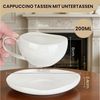 HOMELUX Tasse 12 Stück Tassen Set 200ml Kaffeetassen Cappuccinotassen Teetasse Weiß, 12-tlg, Keramik, Mokkatasse für 6 Personen mit Untertassen, Spülmaschinenfest Bild 2