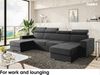 MEBLINI Schlafcouch mit Bettkasten - VOSS - 306x168x79cm - Dunkelgrau Samt - Ecksofa mit Schlaffunktion - Sofa mit Relaxfunktion und Kopfstützen - Couch U-Form - Eckcouch - Wohnlandschaft Bild 3