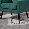 LVHOM Sessel aus Leinenstoff mit Knopfsteppung, Relaxsessel mit Massivholzbeinen, Polstersessel für Wohnzimmer & Büro, bis 130kg, Grün Bild 4