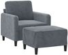vidaXL Sessel mit Hocker Dunkelgrau 60 cm Samt 3201165 Bild 3
