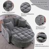 Multifunktionales Sofa, 2-in-2 Sofa-Bett mit Aufbewahrungs-Hocker atmungsaktiver Stoff für kleine Räume, Stoff und Eukalyptusholz, Black, Bild 4