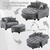 Multifunktionales Sofa, 2-in-2 Sofa-Bett mit Aufbewahrungs-Hocker atmungsaktiver Stoff für kleine Räume, Stoff und Eukalyptusholz, Black, Bild 3