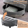 Multifunktionales Sofa, 2-in-2 Sofa-Bett mit Aufbewahrungs-Hocker atmungsaktiver Stoff für kleine Räume, Stoff und Eukalyptusholz, Black, Bild 5