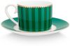 PiP Studio Espressotasse Love Birds Stripes Espressotasse m.U. grün 125ml, Porzellan, Espresso Cup & Saucer Love Birds Stripes Emerald-Green 125ml Bild 3