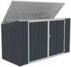 Vente-unique - ILARIO Gartenhaus Metall Grau - B 97 cm x H 112 cm x L 235 cm Bild 4