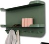 Wandgarderobe >Jil< in grün, Metall - 70x40x12cm (BxHxT) Bild 5