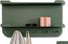 Wandgarderobe >Jil< in grün, Metall - 70x40x12cm (BxHxT) Bild 2