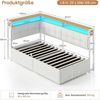 MSMASK Polsterbett Daybett, Jugendbett mit LED-Beleuchtung, Ladefunktion, Zweistöckiges Ablagefach Bild 2