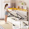MSMASK Polsterbett Daybett, Jugendbett mit LED-Beleuchtung, Ladefunktion, Zweistöckiges Ablagefach Bild 4