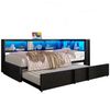 MODFU Daybed für Teenager, Studenten & kleine Wohnungen (Tagesbett Metall mit LED-Licht, USB-Ladestation, 1 tlg), mit Ausziehbett Bild 4