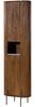 Hochschrank Mango 55x30x190 braun lackiert / Marmor weiß BARCELONA #253 Bild 1