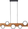 Brilliant Leuchten G99938-76 Pendelleuchte Cheesy matt schwarz holz 3000K dimmbar Bild 2