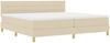 vidaXL Boxspringbett mit Kissen mit Kopfteil Creme 200 x 200 cm Stoff 3338872 Bild 4