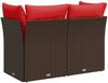 vidaXL Gartensofa mit Kissen 2-Sitzer Braun Poly Rattan 366226 Bild 4