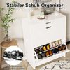 oyajia Schuhschrank Schuhkommode mit 2 Klappen 78 x 23.5 x 102.5CM (mit 2 Klappen und Schublade, Schuhschrank perfekt für schmaleFlure, fü12 Paar) Bild 3