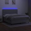 Boxspringbett mit Matratze & LED Stoff Hellgrau 180x200 cm, Härtegrad: H2 [3135213] Bild 4