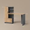 Livinity® Schreibtisch Lorena, Anthrazit/Goldkraft Eiche, 150 x 120.1 cm mit 2 Türen (1-St) Bild 3
