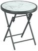 Outsunny Gartentisch klappbar, aus Glas mit Marmoroptik, rund (Klapptisch, 1-St, Beistelltisch), für Balkon Terrasse Wohnzimmer Büro, 45 x 45 x 50 cm, Weiß Bild 4