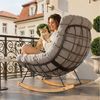 FLEXISPOT Schaukelsessel Komfortabler Loungesessel, Gartenliege mit Kopfkissen (mit sanfter Schaukelfunktion, Kopfkissen & stabilem Metallrahmen), ideal für Balkon, Terrasse, Garten & Wohnzimmer Bild 2