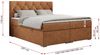 Boxspringbett, Bett, Polsterbett, zwei Bettkästen - ALDA - 120x200cm - Orange Stoff - H4 Bild 5