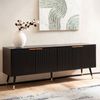 Lowboard Schwarz mit Eiche-Dekor 150x60x39 cm TV-Kommode Modern, Design TV-Sc... Bild 2
