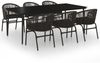 vidaXL 7-tlg. Garten-Essgruppe Schwarz 3099243 Bild 2