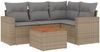 vidaXL 5-tlg. Garten-Sofagarnitur mit Kissen Beige Poly Rattan 3256437 Bild 2