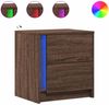vidaXL Nachttische mit LED-Leuchten 2 Stk. Braun Eiche Holzwerkstoff 852060 Bild 2
