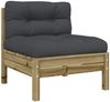 vidaXL Gartensofa ohne Armlehnen mit Kissen 2 Stk. Kiefernholz 838164 Bild 5