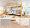 Merax Etagenbett, 90x200cm Kinderbett, Weiche Antikollisions-Schwammkante, Vierstufige gerade Treppe, Stabile Lattenroste, Grau+Natur Bild 5