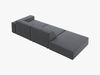 Micadoni Sofa Jodie 3-Sitzer Links Strukturierter Stoff Megan Dunkelgrau Bild 4