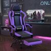 Ergonomischer Gaming Stuhl mit Fußstütze in Lila bis 150 kg Bild 2