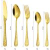 KEENZO Besteck-Set 40 teilig Edelstahl Gold Essbesteck Set florale Muster Griff (40-tlg), 8 Personen, Edelstahl Bild 2