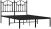 vidaXL Bettgestell mit Kopfteil, Metall schwarz, 120x190 cm Bild 4