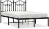 vidaXL Bettgestell mit Kopfteil, Metall schwarz, 120x190 cm Bild 2