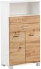 Schildmeyer Palermo Highboard 157646, Mattweiß/Artisan Eiche Dekor, 59,8 x 32,6 x 110,5 cm Bild 4