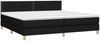 Boxspringbett mit Matratze & LED Stoff Schwarz 200x200 cm, Härtegrad: H2 [3133663] Bild 4