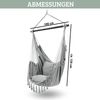 Hängesessel Indoor ohne Gestell MELA - Mit Kuscheldecke & Bücherfach | Hängestuhl mit Kissen Hängeschaukel Outdoor bis 120kg, Grau Bild 2