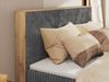 Boxspringbett, Set mit zwei Multipocket-Matratze und Topper, hohe Kopfteil, Eiche Wotan Holzrahmen - WOOD CLASSIC KING - 140 x 200 cm - Grau Cord - H4 Bild 3
