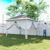 Faltbares Pop-up-Zelt 3,3x3,3 m, höhenverstellbar, Doppeldach, abnehmbare Moskitonetze und Tragetasche inklusive, UV-beständiges Grau Bild 5