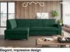 MEBLINI Schlafcouch mit Bettkasten - SCANDI - 236x171x85cm Links - Grün Samt - Kleines Ecksofa mit Schlaffunktion - Sofa mit Relaxfunktion - Kleine Couch L-Form - Eckcouch Bild 3