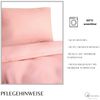 Mikrofaser-Bettwäsche 135 x 200 cm mit verdecktem Reißverschluss - einfarbiges Design Rosa Bild 4