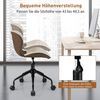 COSTWAY Bürostuhl h?henverstellbarer, ergonomischer Drehstuhl 150kg belastbar ohne Armlehnen Computerstuhl Chefsessel für Arbeitszimmer & Büro, Beige+Grau Bild 2