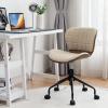 COSTWAY Bürostuhl h?henverstellbarer, ergonomischer Drehstuhl 150kg belastbar ohne Armlehnen Computerstuhl Chefsessel für Arbeitszimmer & Büro, Beige+Grau