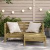 vidaXL Gartensofa 2-Sitzer mit Hocker Kiefernholz Imprägniert 838025 Bild 3