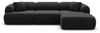 Samtstoff Ecksofa Monteluna L Form - Samtstoff - schwarz - Rechts Bild 3