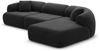 Samtstoff Ecksofa Monteluna L Form - Samtstoff - schwarz - Rechts Bild 1