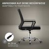 ML-DESIGN Bürostuhl Schreibtischstuhl ergonomisch höhenverstellbar mit Armlehnen Chefsesse, Drehstuhl Computerstuhl mit atmungsaktiver Netz-Rückenlehne & Rollen Bild 4